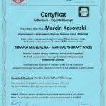 dyplom terapia manualna moduł AWS1, fizjoterapeuta Marcin Kosowski, RehaFit Wrocław