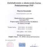 dyplom ukończenia kursu podstawowego rehabilitacji metodą PNF, fizjoterapeuta Marcin Kosowski, RehaFit Wrocław
