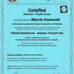 dyplom terapia manualna moduł OEX, fizjoterapeuta Marcin Kosowski, RehaFit Wrocław