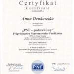 dyplom rehabilitacji metodą PNF Anna Denkowska RehaFit.