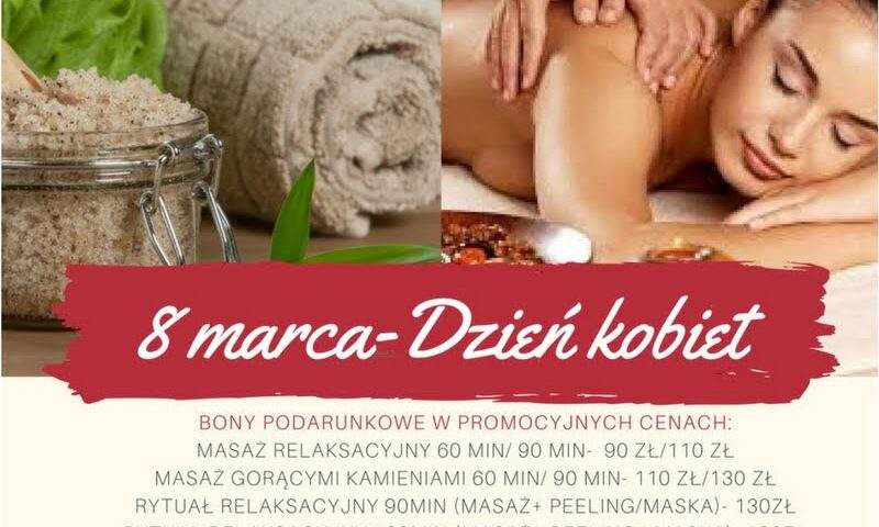 wyjątkowa promocja na zaproszenia i bony podarunkowe na masaż i zabiegi odnowy biologicznej. Doświadczeni masażyści zadbają o Twoją chwilę relaksu.